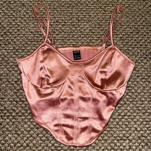 Rose Satin Corset Top